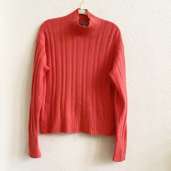 J. Crew Ribbed Mock Neck SuperSoft Yarn Merino Wool Alpaca Sweater Red M - Picture 7 of 12